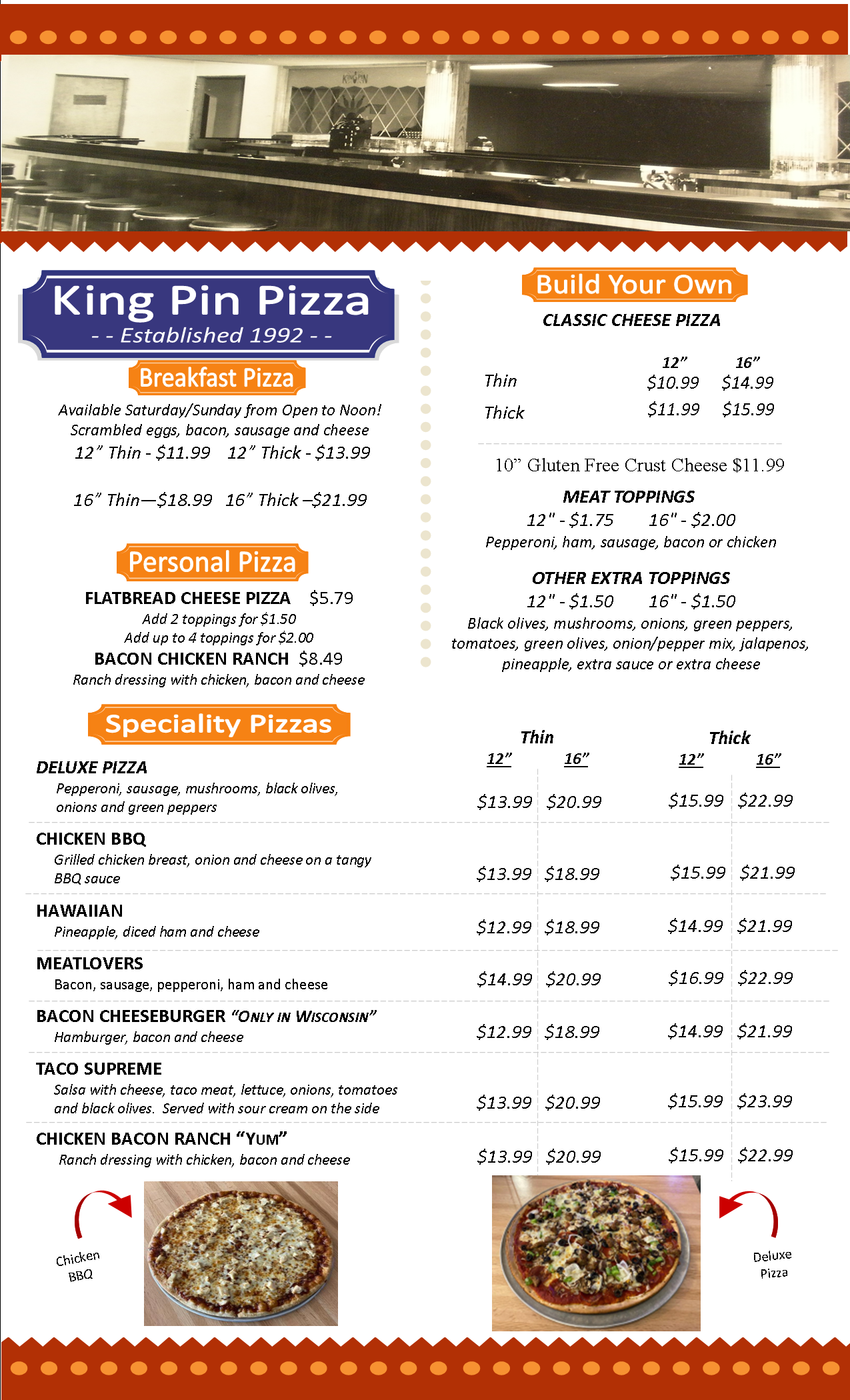 King Pin Lanes > FOOD MENU > MENU